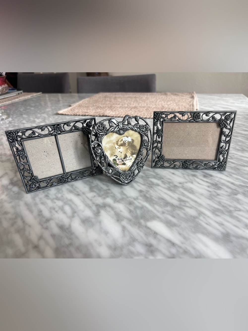 Ornate Black Floral Picture Frame Set of 3